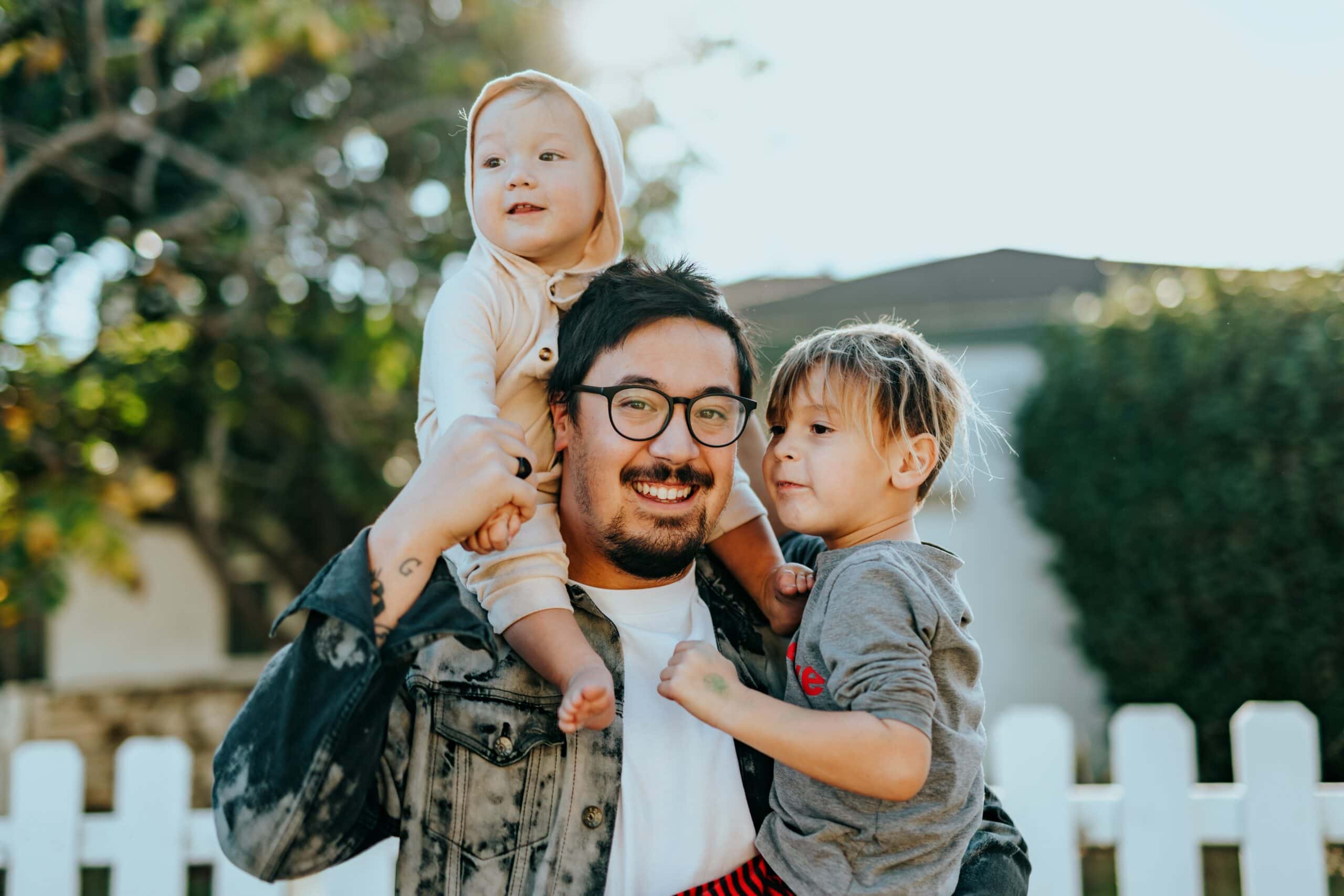 dad and sons on memorial day