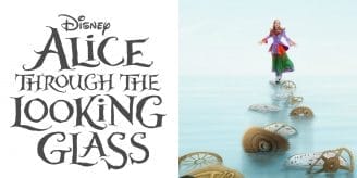 Collage of Alice Through the Looking Glass poster and movie title