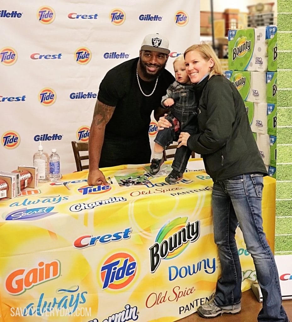 Marcel Reece with mom and her son