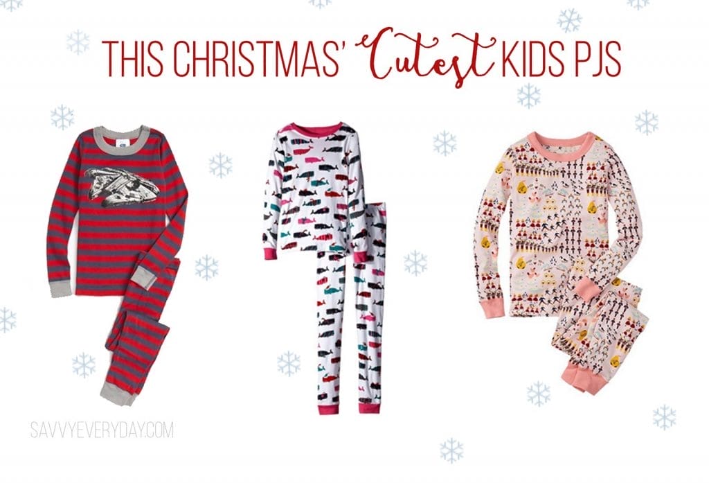 Christmas PJ collage with three options