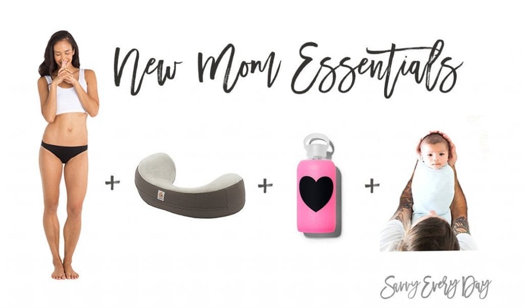 Collage of items new moms need