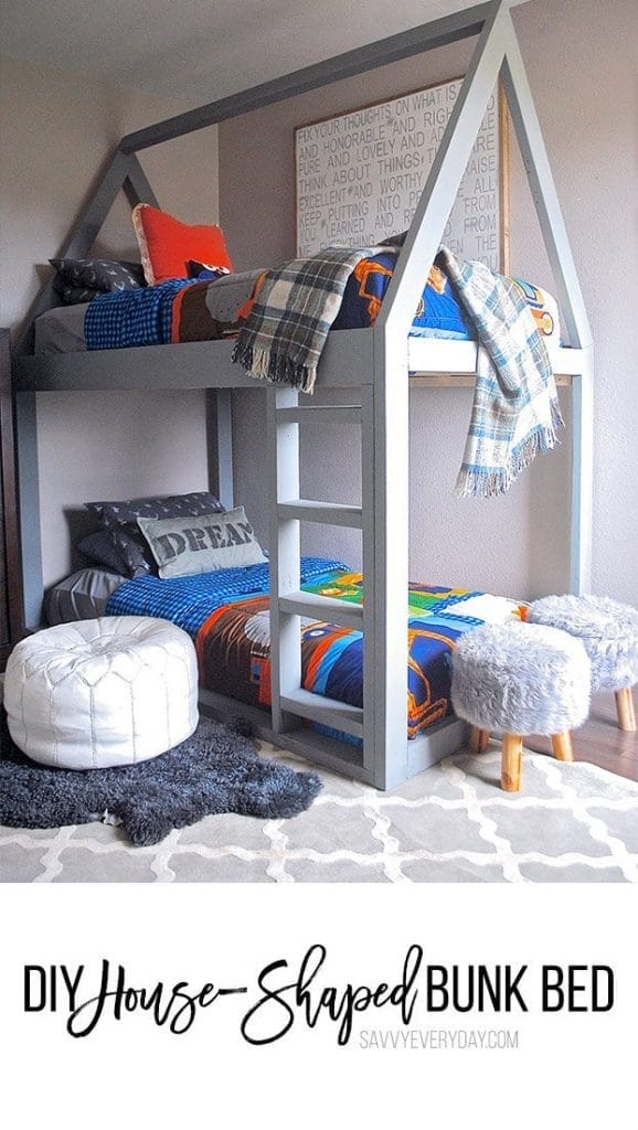 DIY House-Shaped Bunk Bed