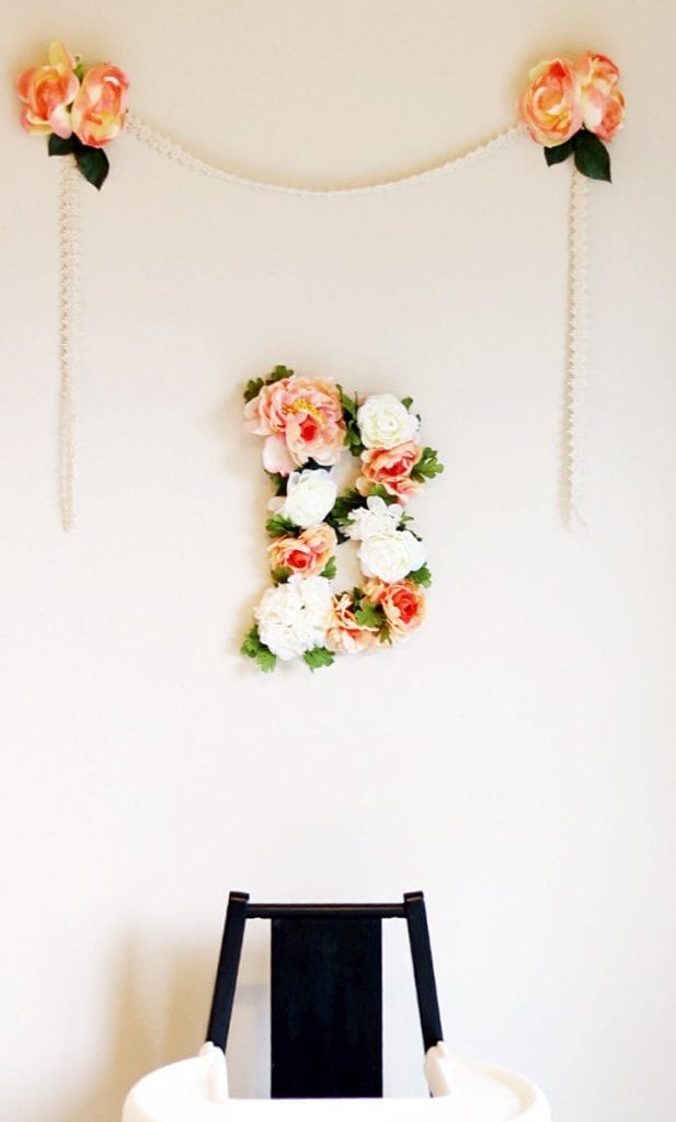 floral bday sign