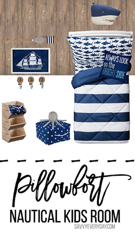 Pillowfort Inspired Nautical Kids Room