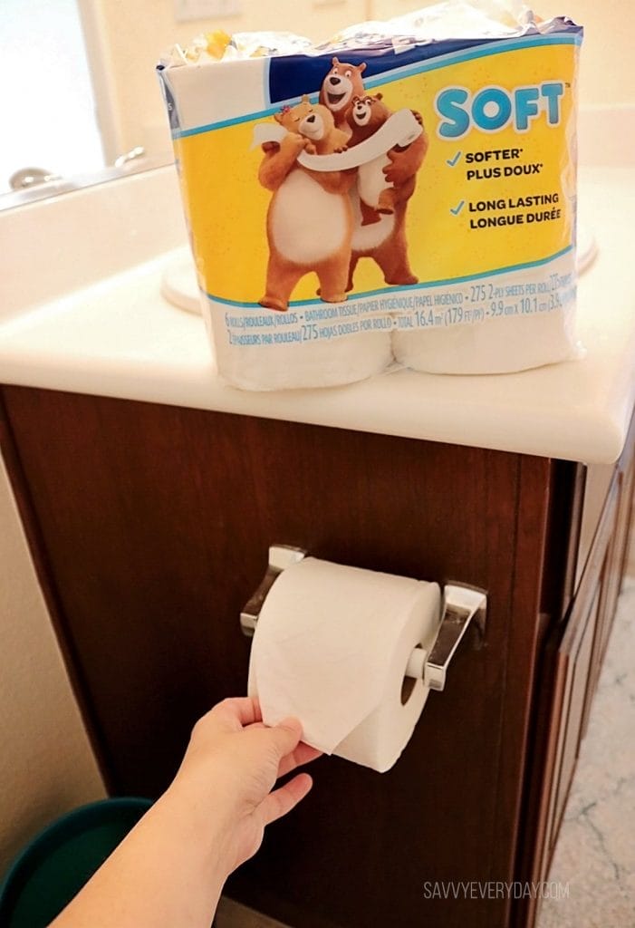 setting up the toilet paper