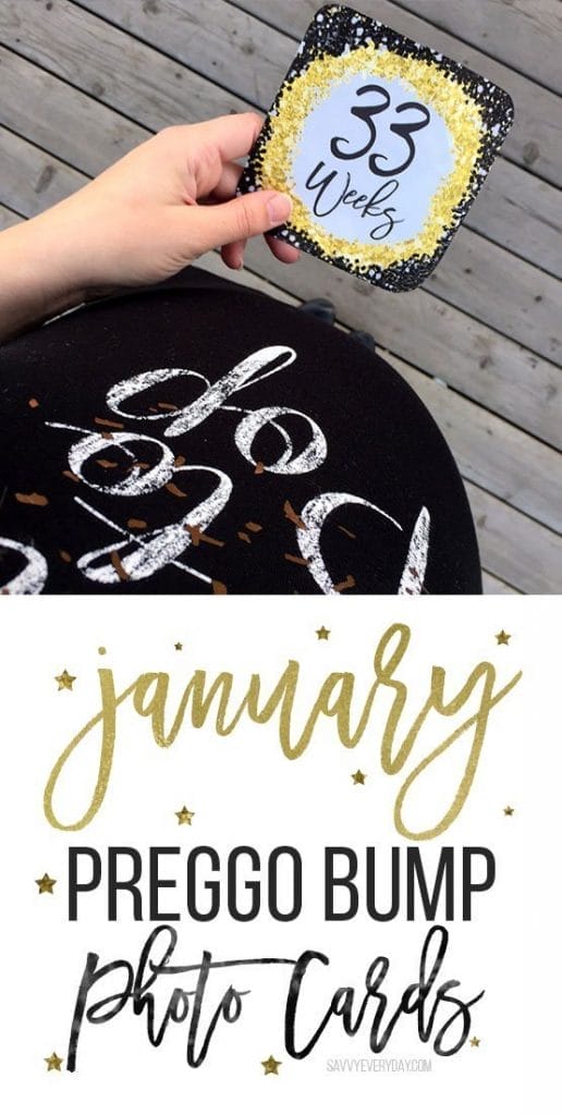 January week-by-week pregnancy bump photo cards download