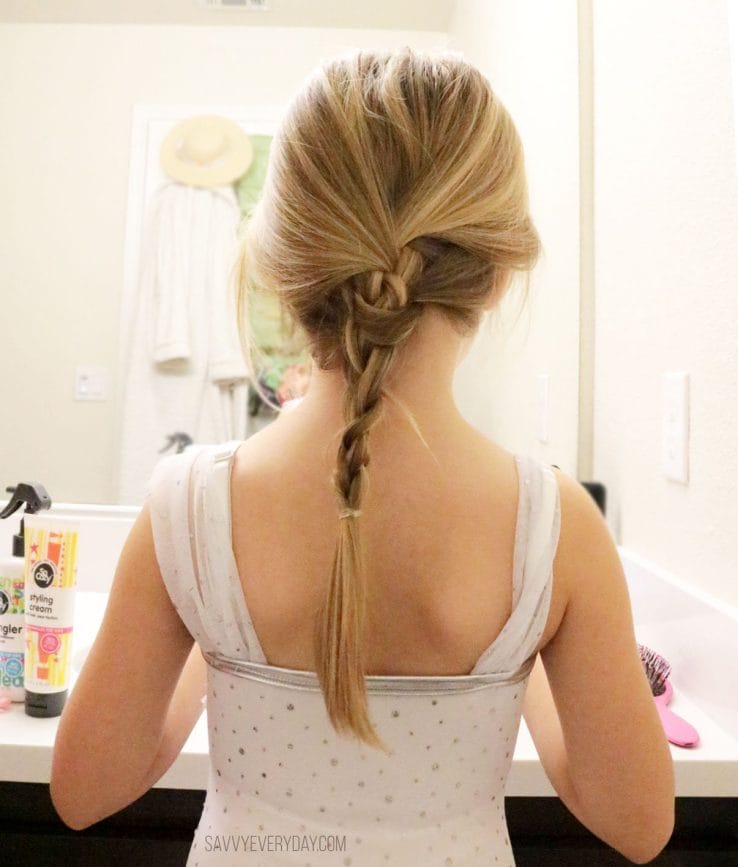 braided hair using ouchless hair tie