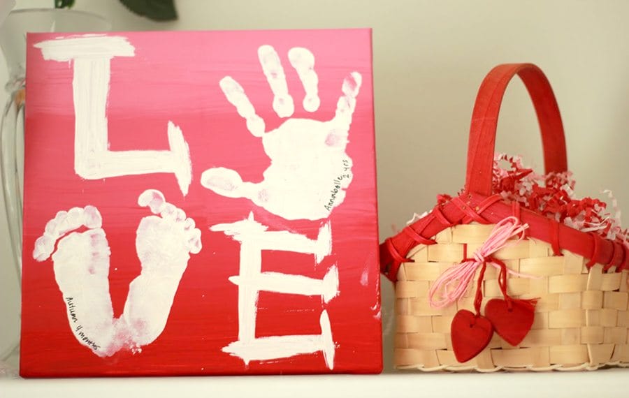 handprint valentine art