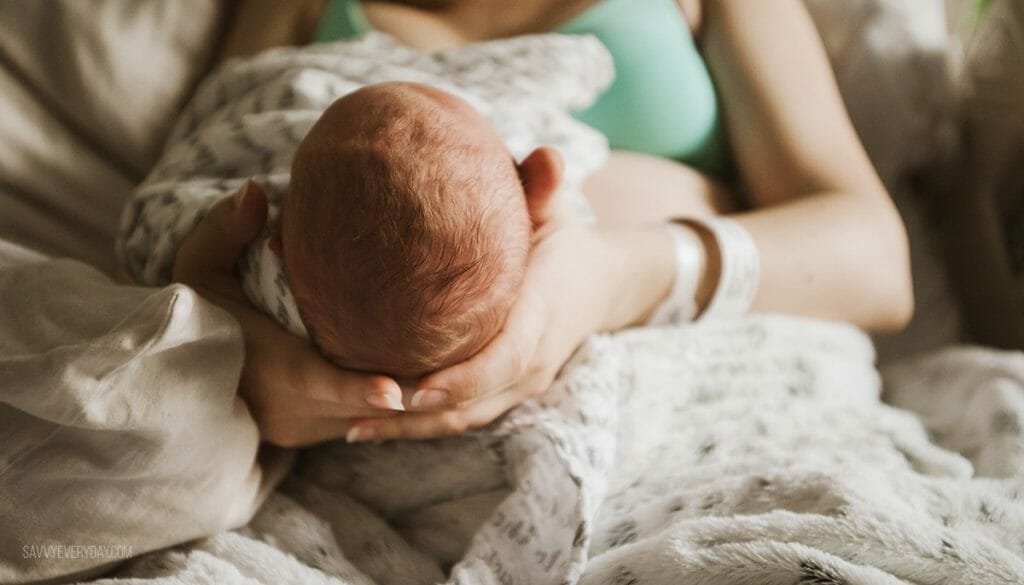 holding baby River
