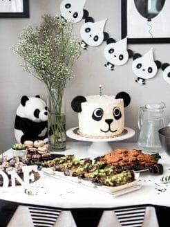 Panda birthday party food table