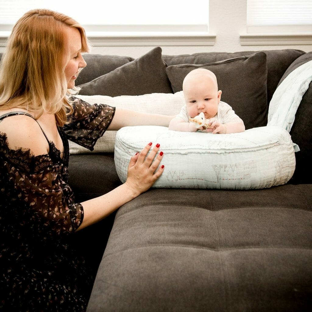 tummy time on nursing pillow