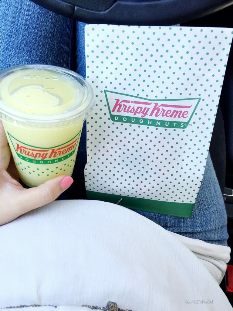 krispy kreme rewards, a drink and a donut