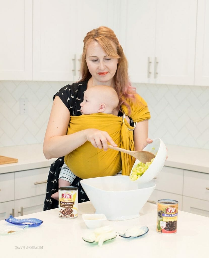 pouring cucumber in