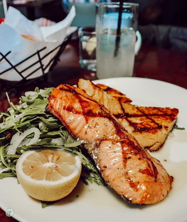 delicious salmon lunch dish at Trabocco