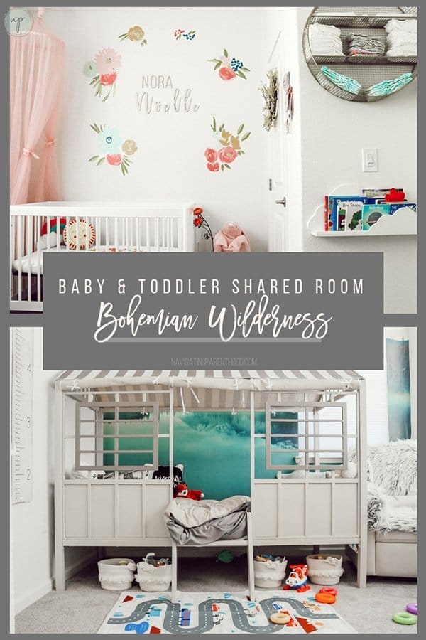 Baby and Toddler Bohemian Wildnerness Shared Room Design