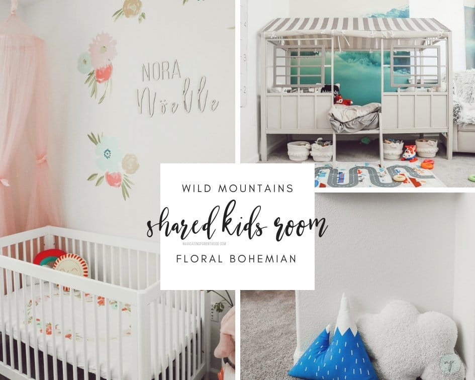 shared kids room collage