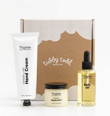 Tubby Todd Dear Mama Gift Set in front of box