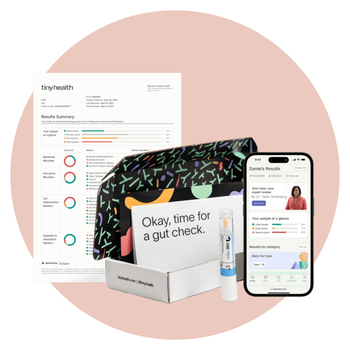 Tin Health Gut Check Tiny Health Gut Test for expecting moms baby shower gift
