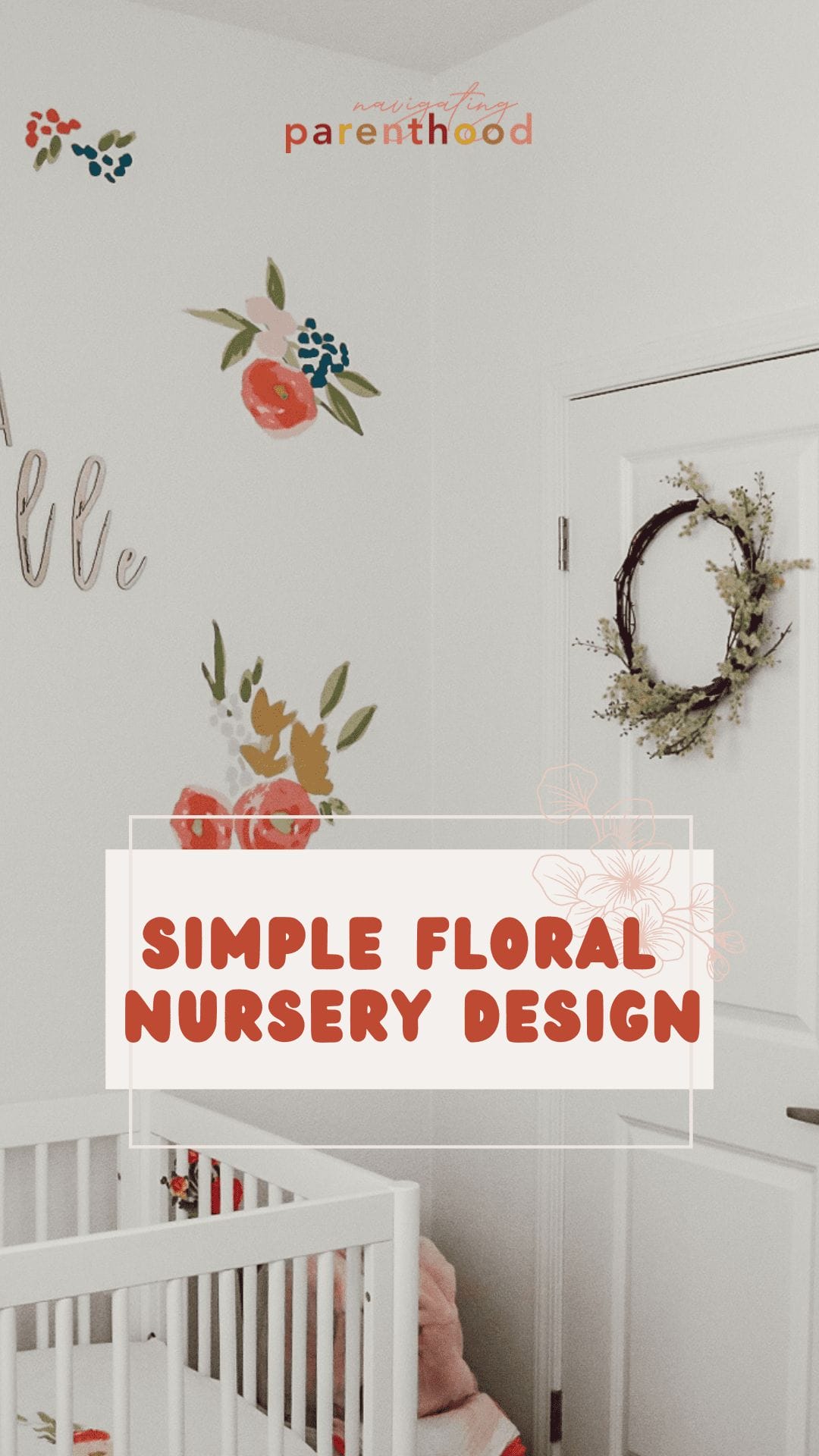 simple floral nursery room design