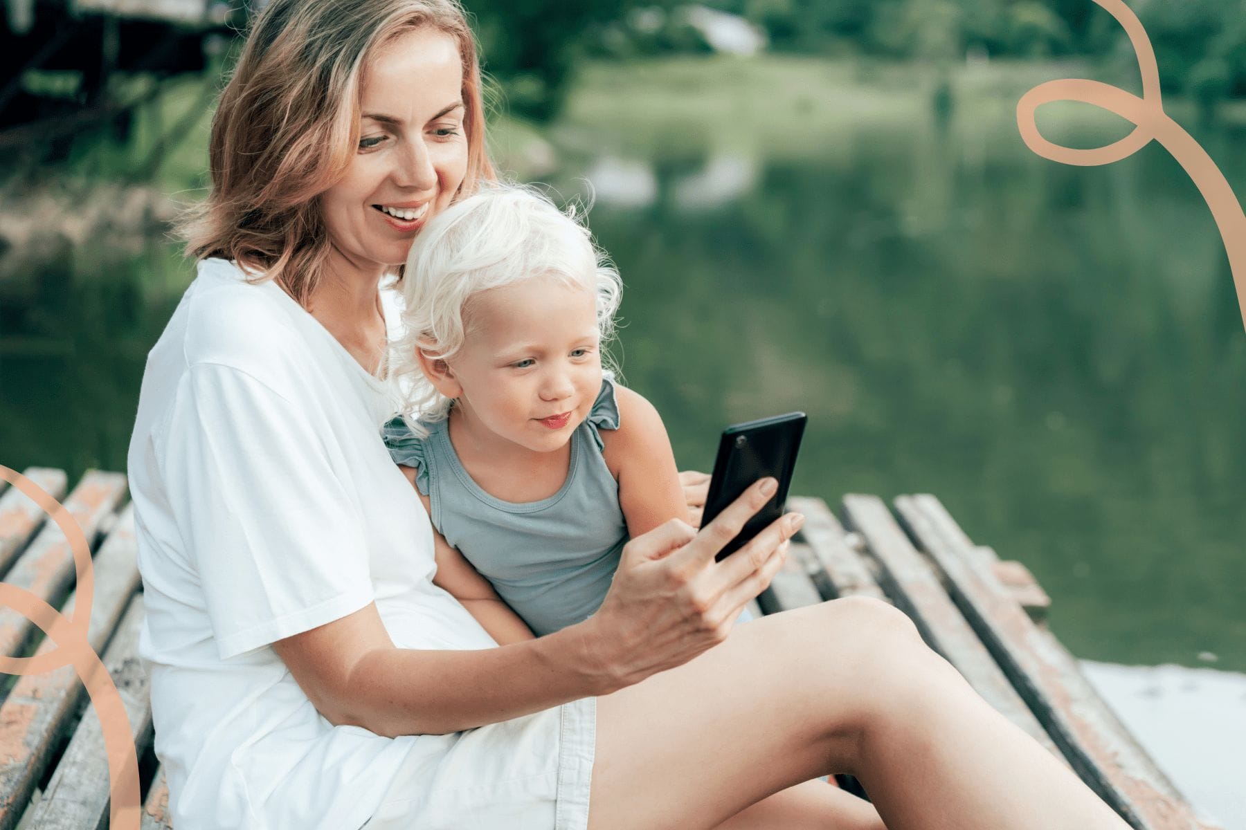 mom looking at instagram