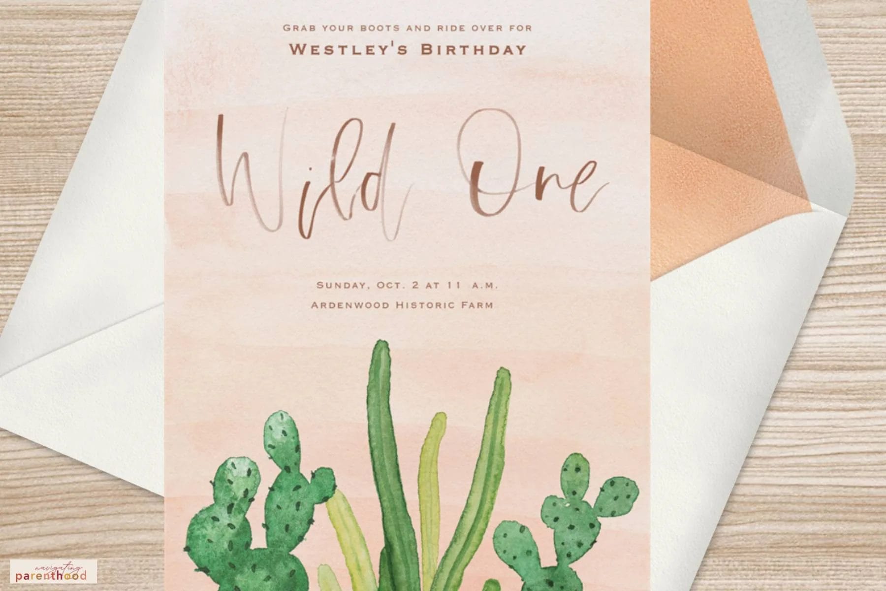 Wild West first birthday party invites