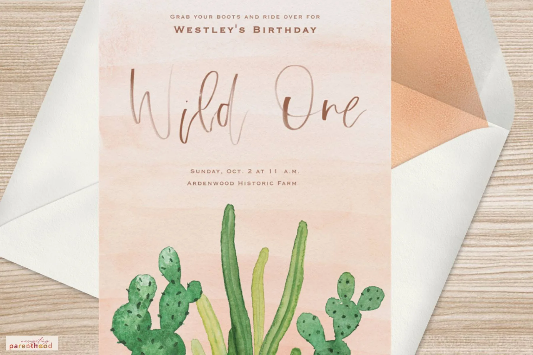 Wild West first birthday party invites