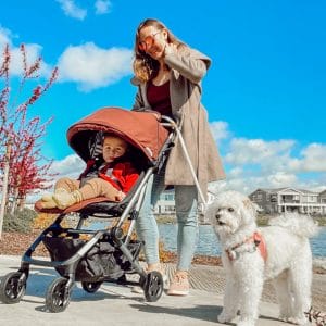 Shari with the Colugo family vacation stroller